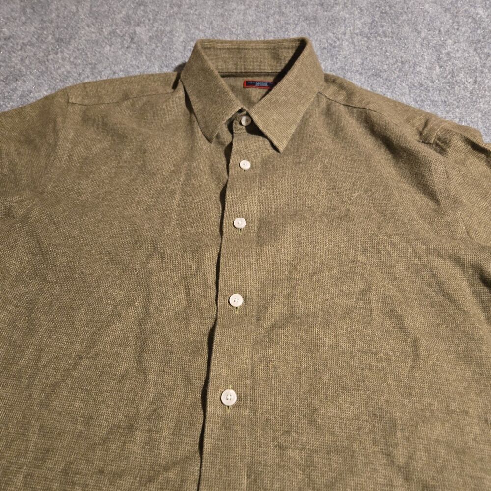 Untuckit Shirt Mens Medium Green Button Front Long Sleeve Cotton Wrinkle Free - Picture 4 of 9